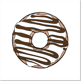 White Donut, Doughnut, Chocolate, Icing, Frosting Posters and Art